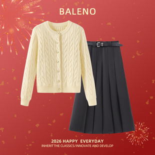 班尼路S&K系列毛衣冬裙套装 巨好看贺岁穿搭两件套H 女2025秋冬新款