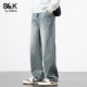 男春秋季 2025新款 直筒宽松阔腿潮牌美式 班尼路SK牛仔裤 休闲长裤