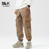潮牌休闲百搭长裤 班尼路SK工装 子YS 2025新款 宽松束脚裤 裤 男春秋季