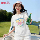 班尼路白色纯棉短袖 打底上衣H 宽松设计感漂亮 t恤女夏季 2026新款