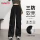 裤 登山裤 女秋冬新款 班尼路软壳三防工装 薄绒保暖休闲运动裤 子女N