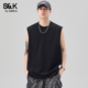 宽松圆领复古无袖 班尼路SK2026新款 坎肩背心男夏季 T恤凉感上衣YS
