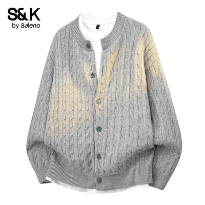 班尼路SK高级感开衫毛衣外套男士