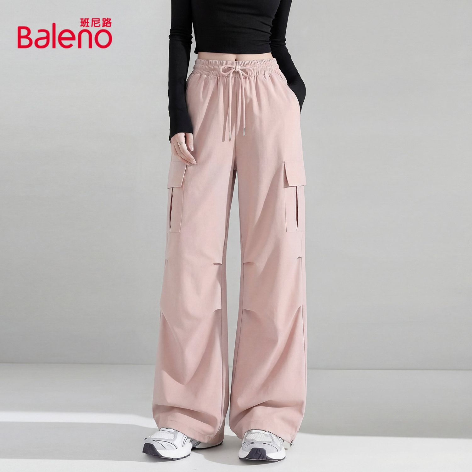 班尼路美式复古褶皱多口袋工装裤女新款宽松直筒速干休闲长裤子M,女装/女士精品,休闲裤,淘宝优惠券,粉丝福利购,淘宝优惠卷