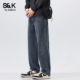 阔腿裤 班尼路SK美式 秋冬季 宽松直筒休闲潮牌2025新款 牛仔裤 男士