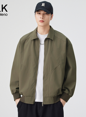 班尼路SK春夏款夹克男美式底特律宽松翻领工装休闲男士防风外套YS