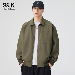 休闲男士 底特律宽松翻领工装 防风外套YS 夹克男美式 班尼路SK春夏款