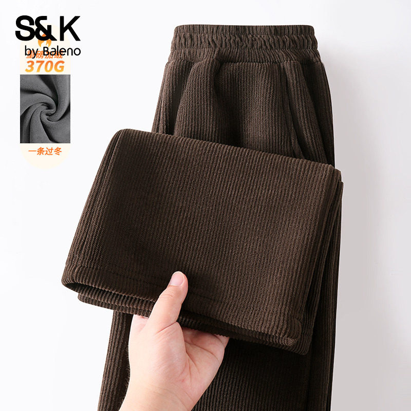 班尼路灯芯绒直筒裤女秋冬季2025新款加绒百搭高腰休闲阔腿裤子H,女装/女士精品,休闲裤,淘宝优惠券,粉丝福利购,淘宝优惠卷
