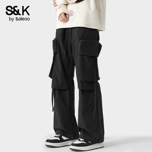 多口袋工装 宽松直筒潮牌街头风长裤 裤 2026新款 男士 班尼路SK夏季