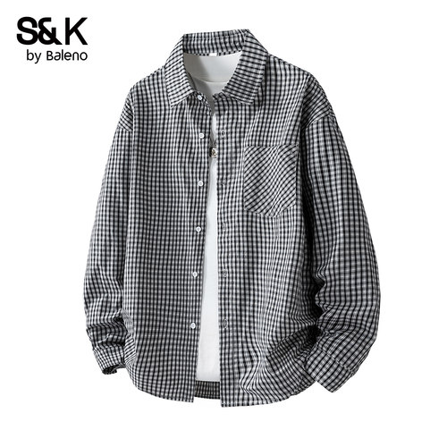班尼路秋季新款潮牌港风格子衬衫