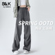阔腿运动裤 班尼路S&K系列炭灰两穿工装 新款 休闲薄款 裤 女2026夏季