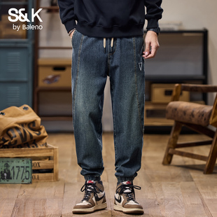 潮流男士 宽松百搭哈伦束脚裤 牛仔裤 2025新款 子MS 秋季 班尼路SK美式