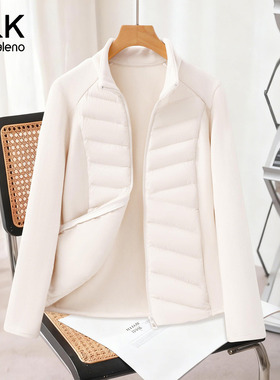 班尼路S&K系列白色立领开衫摇粒绒外套女款2025秋冬新款抓绒上衣H