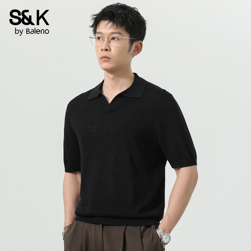 班尼路SK夏季冰丝海鸥领POLO衫男