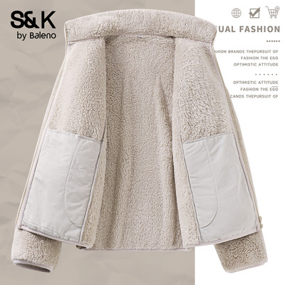 立领加绒外套保暖上衣