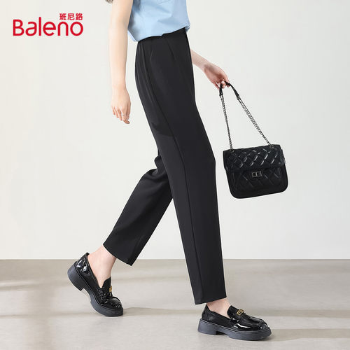 班尼路高级感烟管西装裤女