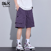 男2025夏季 薄款 宽松运动裤 班尼路SK冰丝休闲短裤 速干五分裤 子男YS