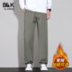 班尼路SK加绒休闲裤 子YS 潮牌垂感百搭直筒宽松长裤 男2025新款 秋季
