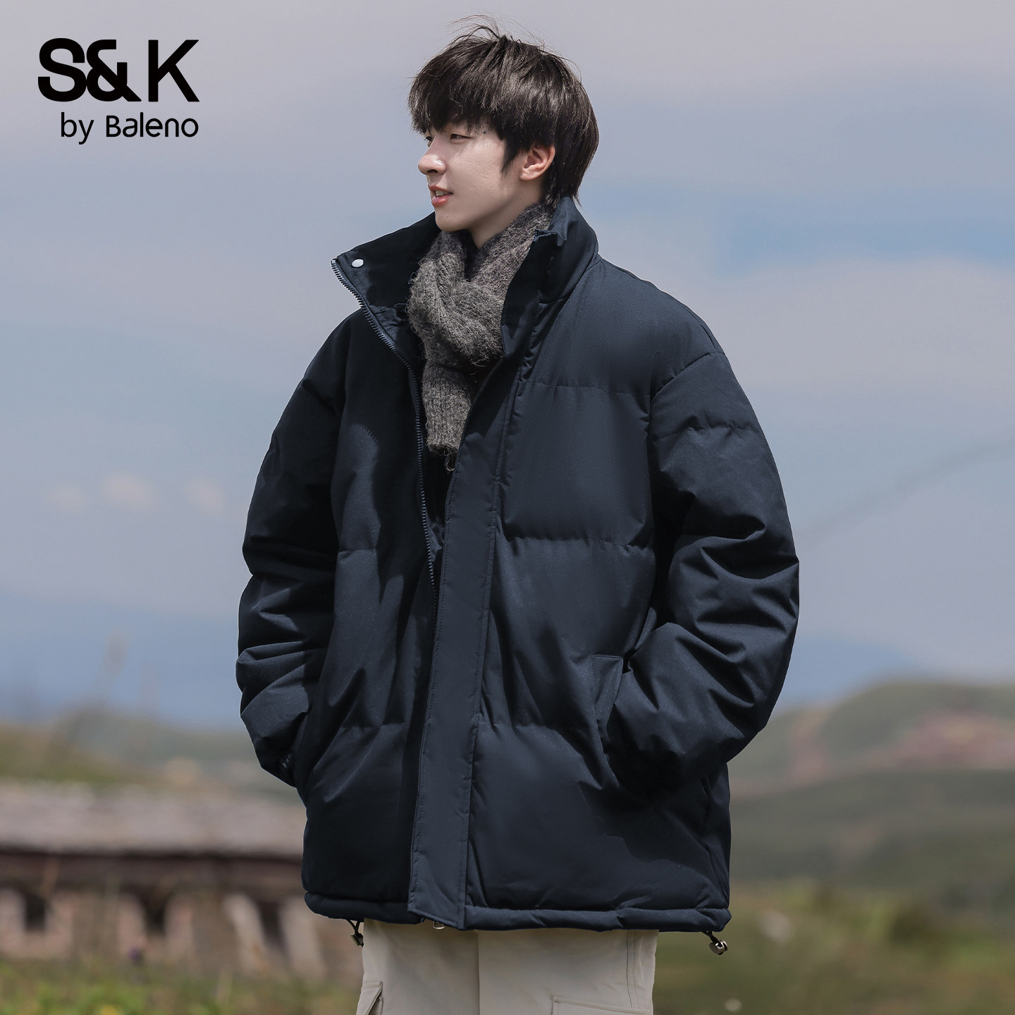 班尼路SK立领棉衣男冬季宽松加厚