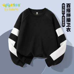 班尼路童装 儿童卫衣男孩撞色拼接运动服P YBB系列男童上衣2025新款