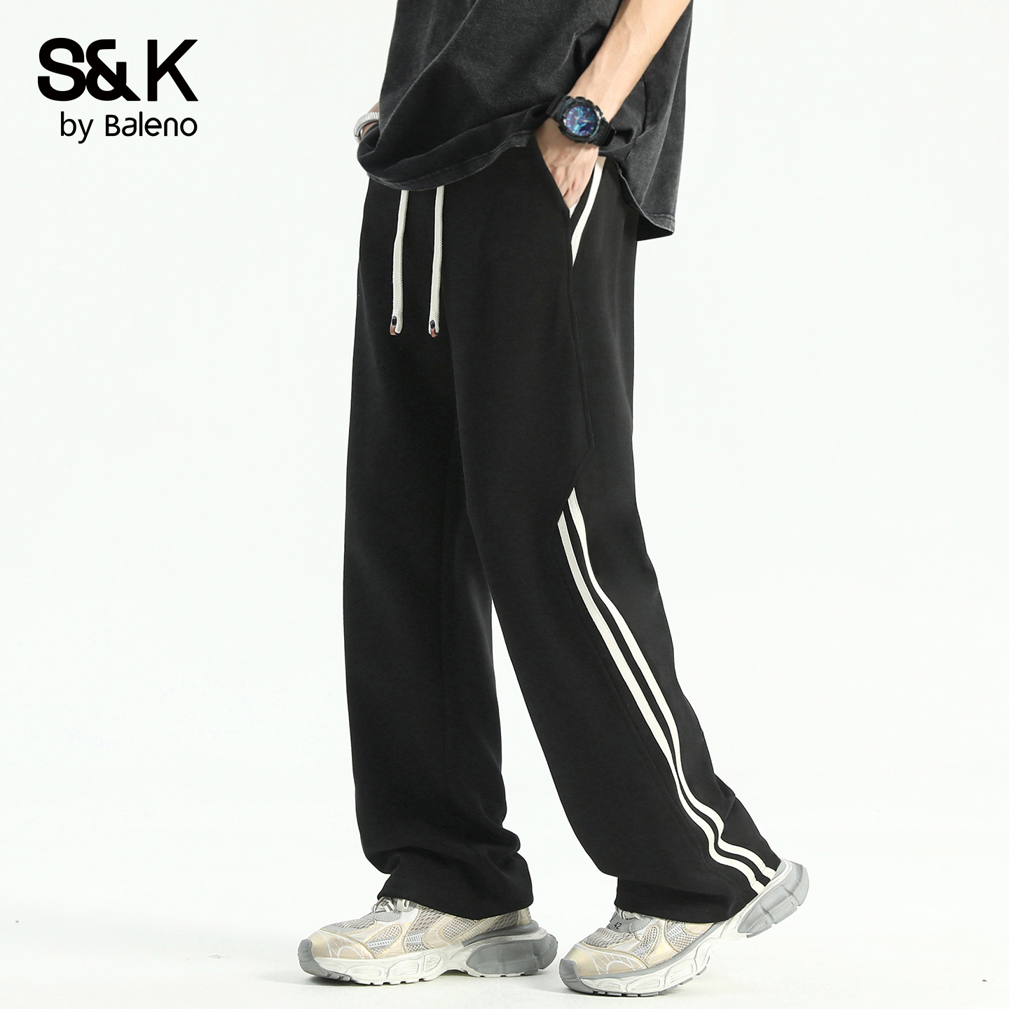 班尼路SK夏款直筒宽松阔腿休闲裤