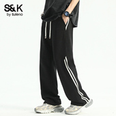 男运动长裤 班尼路SK休闲裤 子YS 薄款 直筒宽松阔腿裤 男2025新款 夏季