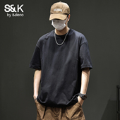 班尼路SK纯棉短袖 T恤男2026新款 宽松圆领高级感百搭休闲上衣男YS