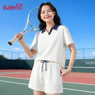 短裤 班尼路休闲运动套装 学院风POLO领短袖 新款 两件套N 女2026夏季