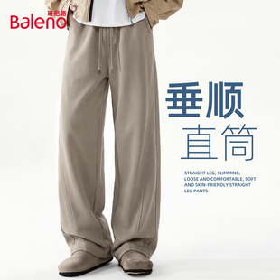 班尼路弯刀裤男春季米咖色美式复古高街潮流休闲裤青少年运动裤A