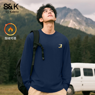 青少年休闲打底衫 新款 纯棉内搭秋衣A t恤男冬季 班尼路S&K圆领长袖