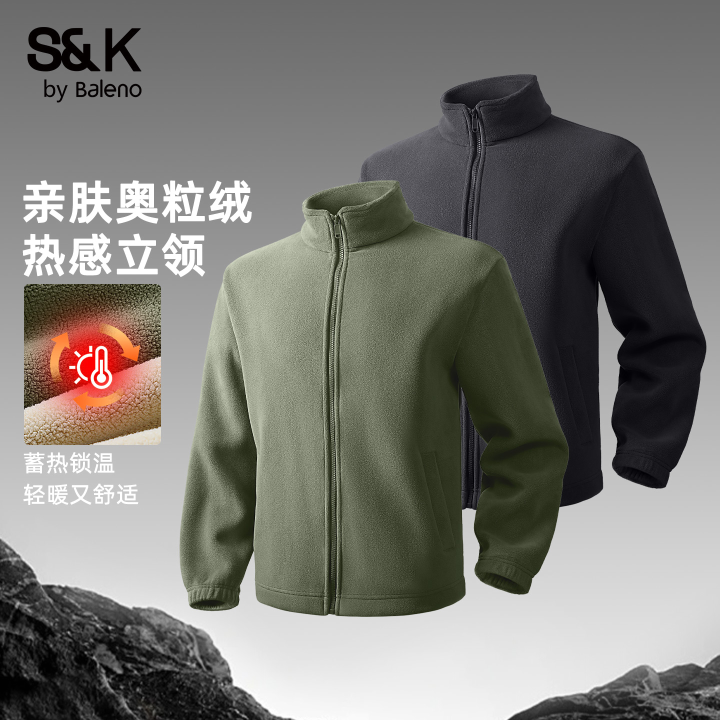 加绒加厚双面奥粒绒外套男款