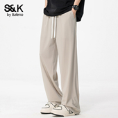 冰丝速干薄款 直筒休闲裤 男士 班尼路SK2026新款 宽松直筒运动长裤