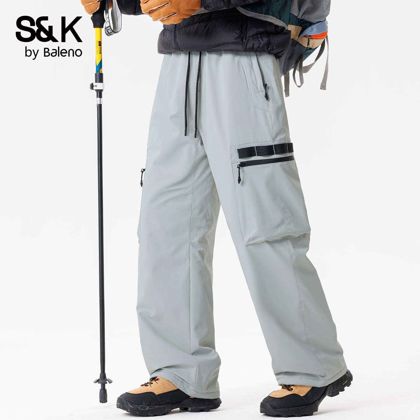 班尼路SK户外工装风多口袋直筒裤男加棉保暖滑雪宽松束脚休闲裤YS,男装,休闲裤,淘宝优惠券,粉丝福利购,淘宝优惠卷