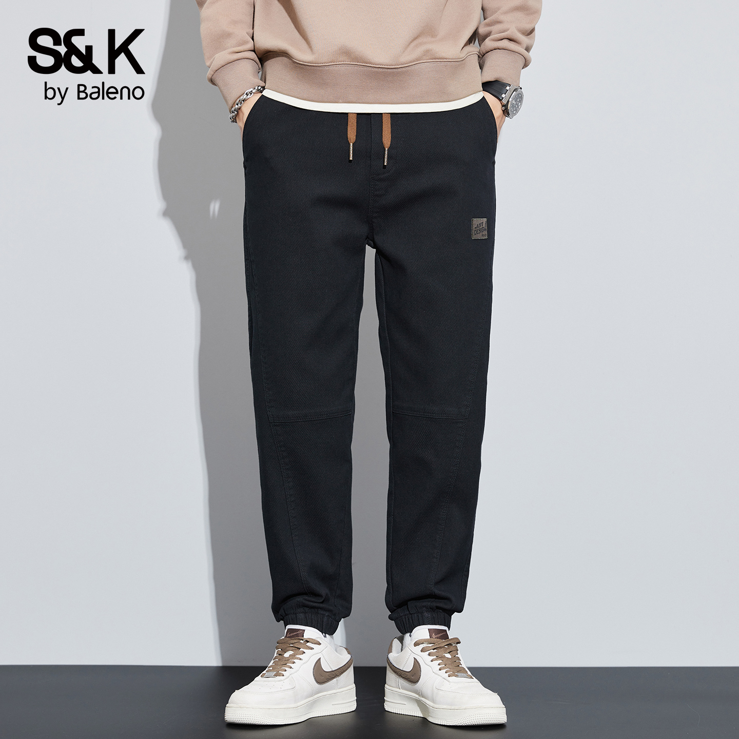 班尼路SK休闲裤男士2025秋季新款潮牌束脚长裤宽松运动工装裤子MS