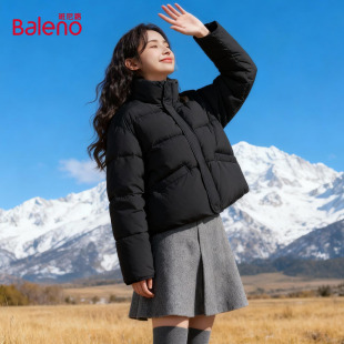 面包服保暖短款 2026新款 棉衣棉袄外套女H 冬季 班尼路黑色棉服女款