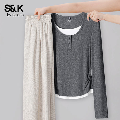 打底衫糯米裤套装女款两件套