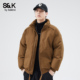 班尼路SK立领棉衣男冬季 2025加厚保暖宽松复古休闲百搭棉服外套YS