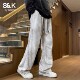 长裤 班尼路SK休闲裤 扎染设计感工装 垂感宽松直筒夏季 男春夏新款