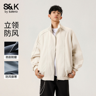 潮牌宽松休闲男生外套上衣E 春秋2026新款 班尼路美式 翻领夹克男士