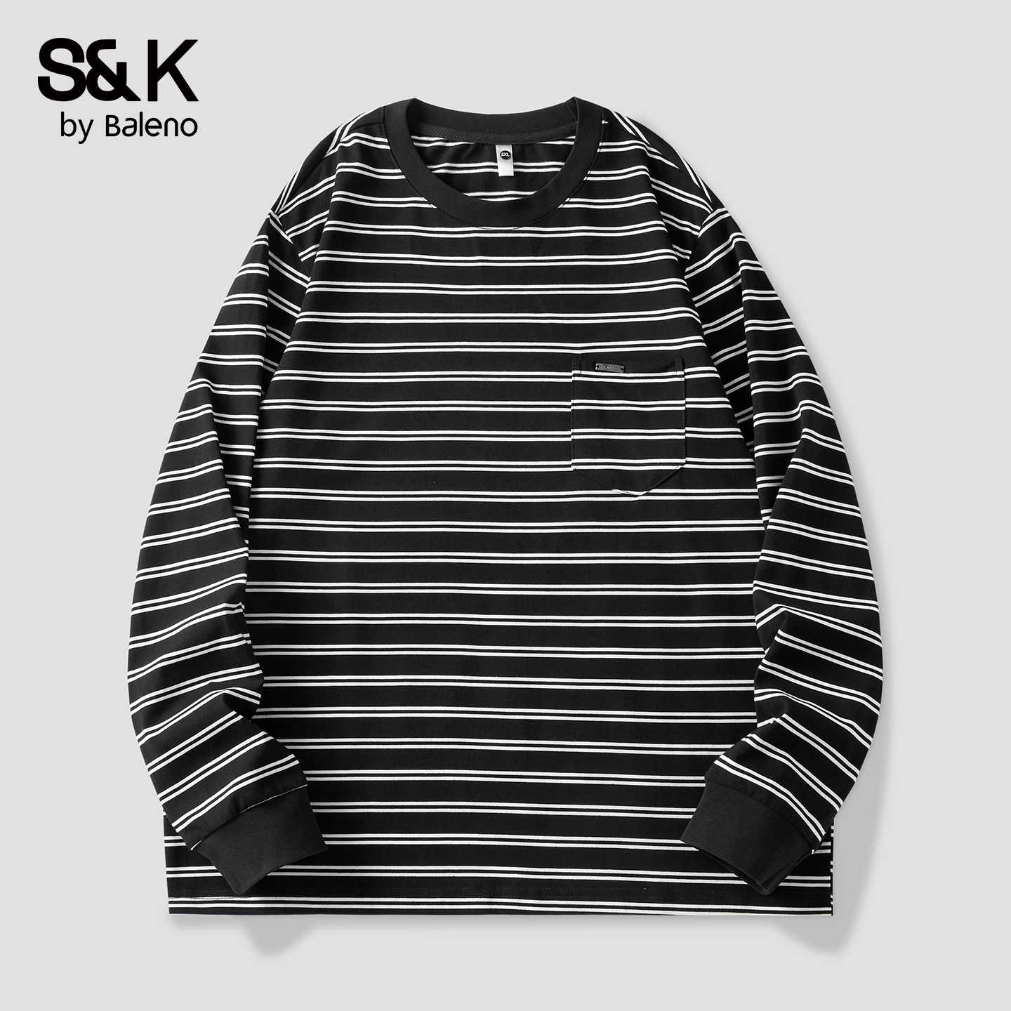 班尼路SK条纹圆领卫衣男新款秋季