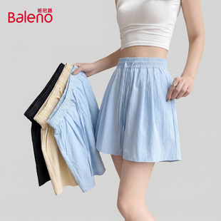 高腰显瘦轻薄透气宽松休闲五分裤 新款 女2023夏季 班尼路山本短裤