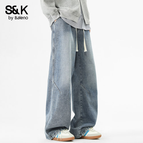 班尼路SK夏季牛仔裤男宽松直筒