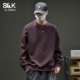 宽松复古休闲百搭圆领长袖 班尼路SK美式 扎染卫衣男秋冬新款 T恤YS