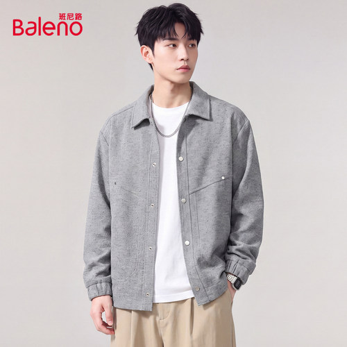 班尼路秋季高端休闲翻领夹克外套