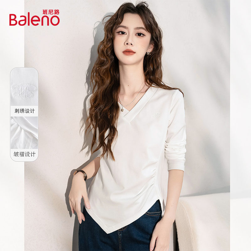 班尼路长袖T恤女不规则