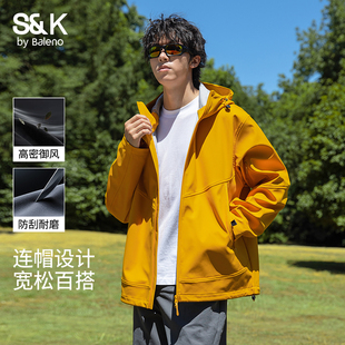 男士 2026新款 宽松百搭上衣外套E 复古拼接夹克男春秋季 班尼路美式