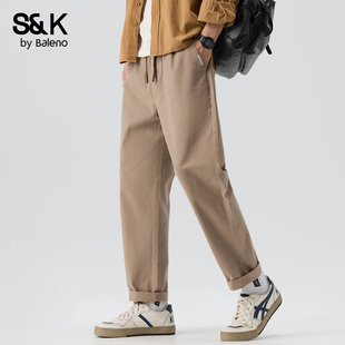 锥形休闲裤 宽松百搭潮牌直筒裤 男士 2025新款 子MS 秋季 班尼路SK美式