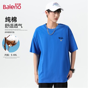班尼路潮牌纯棉短袖 舒适亲肤圆领T恤Y 简约印花日常百搭休闲时尚