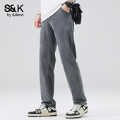 男款 春季 宽松商务舒适直筒修身 班尼路SK莱赛尔休闲牛仔裤 男长裤