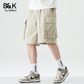 2026新款 男夏季 多口袋抽绳五分裤 时尚 班尼路SK工装 休闲裤 风短裤